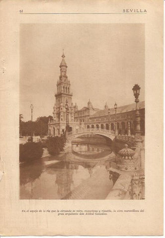 LAMINA 25088: Ria en la Plaza de España de Sevilla