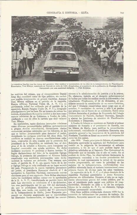 LAMINA ESPASA 36583: Funeral de Tom Mboya en Kenia