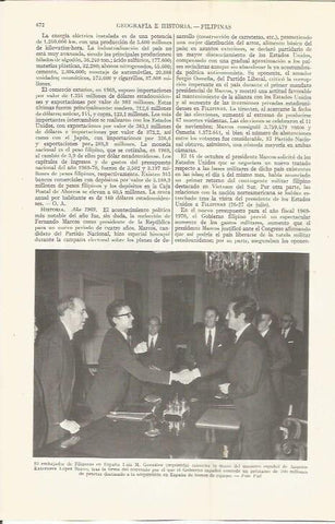 LAMINA ESPASA 36564: El embajador de Filipinas con el ministro de Asuntos Exteriores de España
