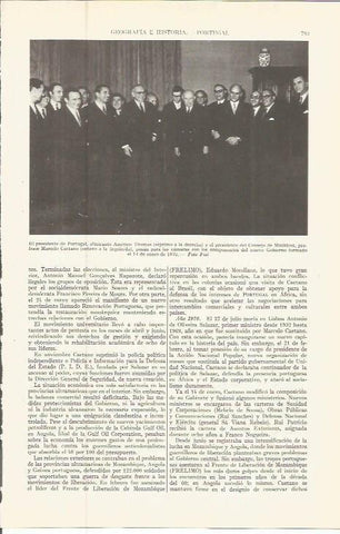 LAMINA ESPASA 36591: El presidente de Portugal, Americo Thomas