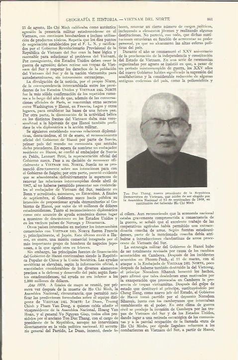 LAMINA ESPASA 36606: Ton Duc Thang, presidente de Vietnam