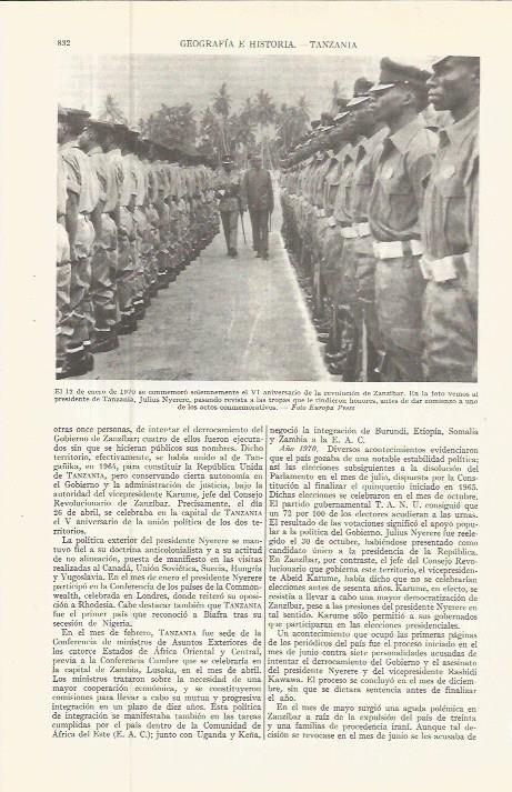 LAMINA ESPASA 36599: VI Aniversario de la revolucion de Zanzibar
