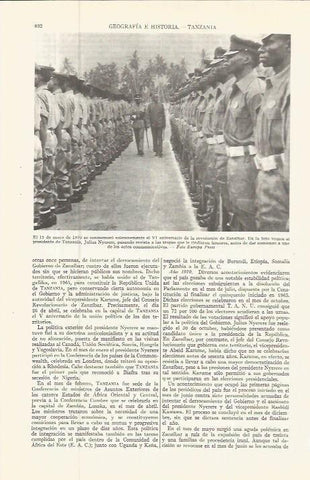 LAMINA ESPASA 36599: VI Aniversario de la revolucion de Zanzibar