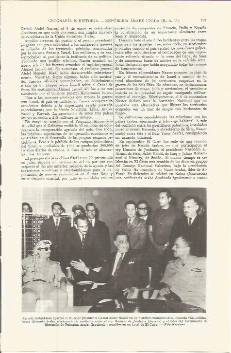 LAMINA ESPASA 36593: Nasser, el rey Hussein de Jordania y Arafat