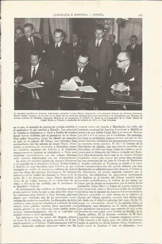 LAMINA ESPASA 36559: Gregorio Lopez Bravo y Michel Debre, ministros de España y Francia