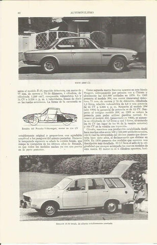 LAMINA ESPASA 36506: BMW 2800 CS y Renault R-12 break