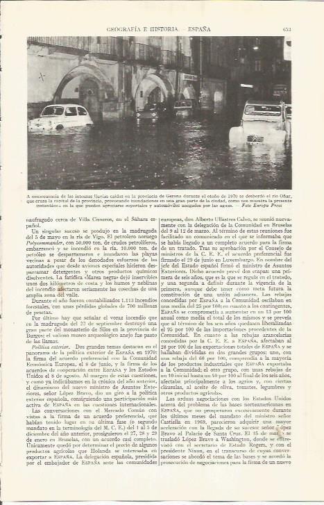 LAMINA ESPASA 36558: Inundaciones en Girona en 1970