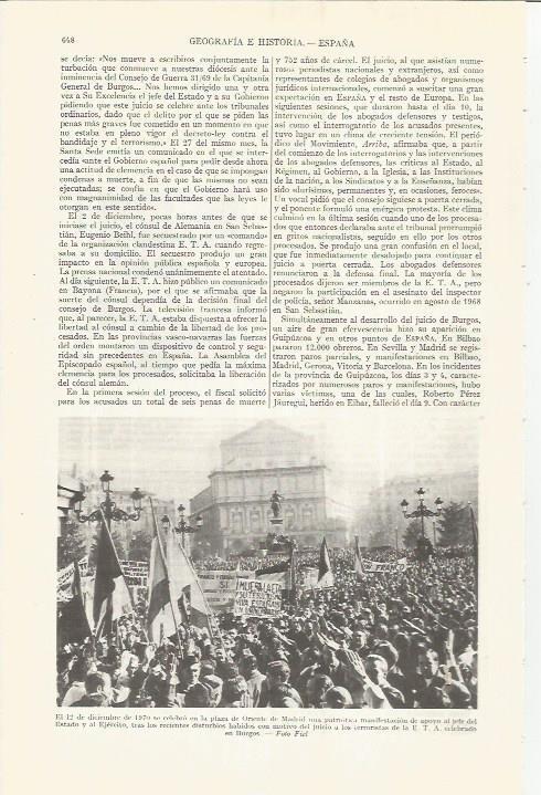 LAMINA ESPASA 36557: Manifestacion en apoyo a Franco en Madrid