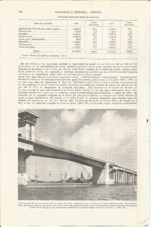 LAMINA ESPASA 36547: Puente en la Bahia de Cadiz