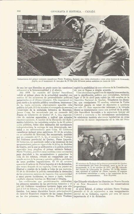 LAMINA ESPASA 36541: El primer ministro de Canada, Pierre Trudeau