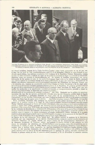 LAMINA ESPASA 36534: Willy Brandt y Willi Stoph, presidentes de Alemania Occidental y Alemania Democratica