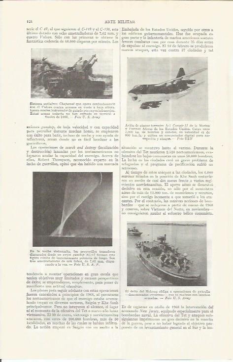 LAMINA ESPASA 36697: Sistema antiaereo Chaparral y avion de ataque A-7
