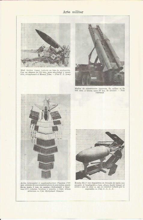 LAMINA ESPASA 36693: Misil Lance, avion Phantom FdE y bomba M117