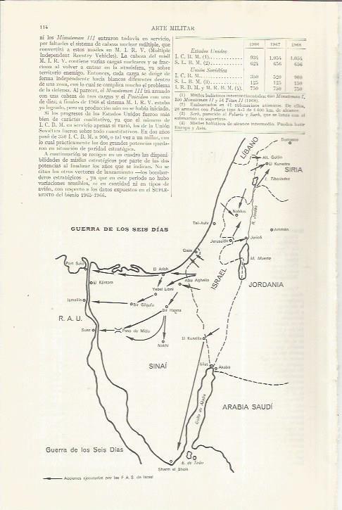 LAMINA ESPASA 36692: Mapa de la Guerra de los Seis Dias