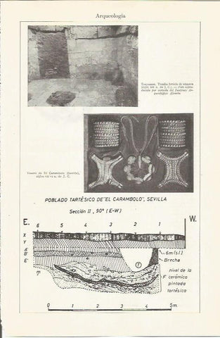 LAMINA ESPASA 36688: Imágenes del poblado tartesico de El Carambolo, Sevilla