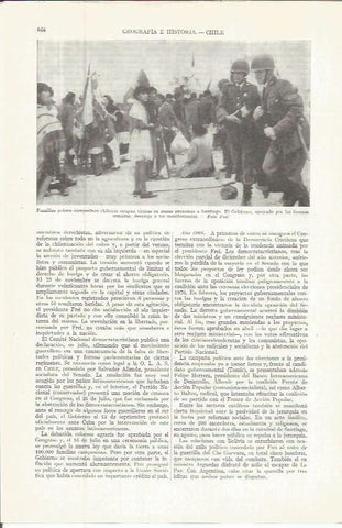 LAMINA ESPASA 36742: Ocupacion de familias en tierras proximas a Santiago de Chile