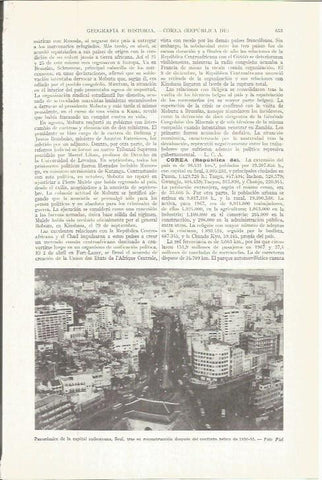 LAMINA ESPASA 36739: Panoramica de Seul, Corea 
