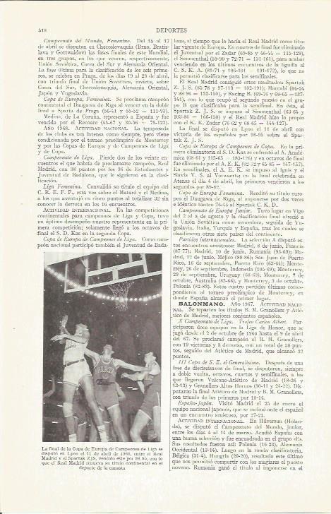 LAMINA ESPASA 36726: Final de la Copa de Europa de Baloncesto en 1968