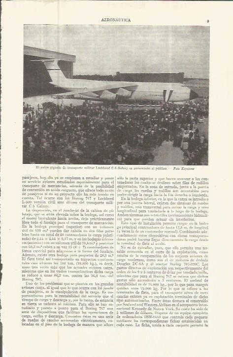 LAMINA ESPASA 36684:Avion militar Lockheed C-5 Galaxy