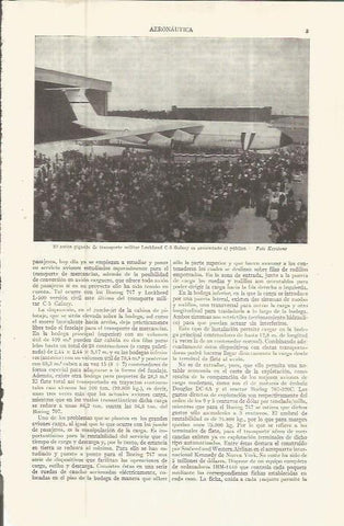 LAMINA ESPASA 36684:Avion militar Lockheed C-5 Galaxy