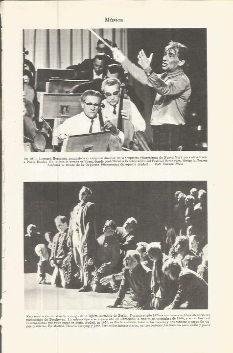 LAMINA ESPASA 36645: Leonard Berstein y representacion de Fidelio