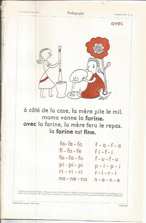LAMINA ESPASA 36651: Pagina del silabario Baba et Mama, de Camerun