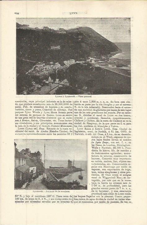 LAMINA ESPASA 36341: Vista de Lynton y Lynmouth, Inglaterra