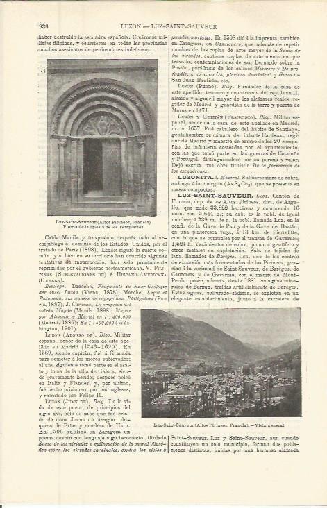LAMINA ESPASA 36337: Puerta de la iglesia de los Templarios en Luz Saint Sauveur