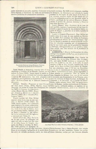 LAMINA ESPASA 36337: Puerta de la iglesia de los Templarios en Luz Saint Sauveur