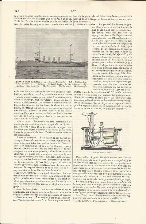 LAMINA ESPASA 36336: Posicion de las luces de un barco