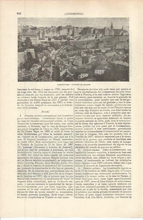 LAMINA ESPASA 36331: Arrabal de Grundt en Luxemburgo