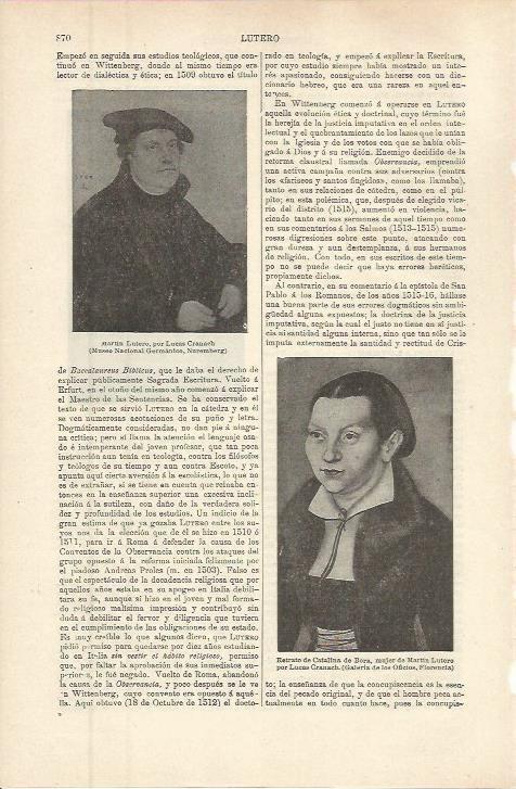 LAMINA ESPASA 36324: Marin Lutero, por L. Cranach