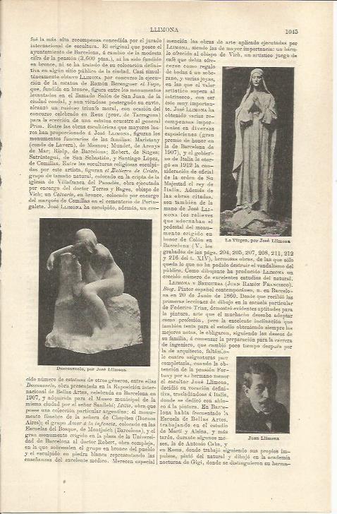 LAMINA ESPASA 36370: Desconsuelo y La Virgen, por Josep Llimona