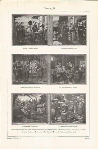 LAMINA ESPASA 36360: Pinturas del retablo de la catedral de Valencia, por Fernando de los Llanos