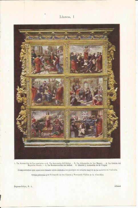 LAMINA ESPASA 36358: Pinturas del retablo mayor de la catedral de Valencia