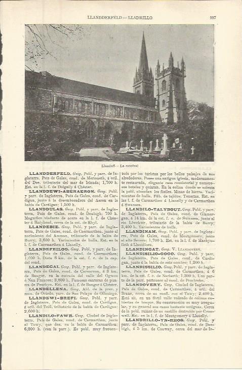 LAMINA ESPASA 36352: Catedral de Llandaff, Inglaterra
