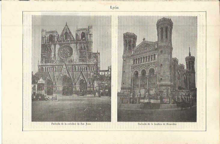 LAMINA ESPASA 36344: Catedral de San Juany basilica de Fourviere en Lyon, Francia