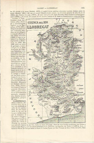 LAMINA ESPASA 36373: Mapa de la cuenca del rio Llobregat
