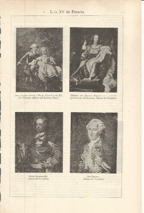 LAMINA ESPASA 36279: Retratos de Luis XV de Francia y familia 