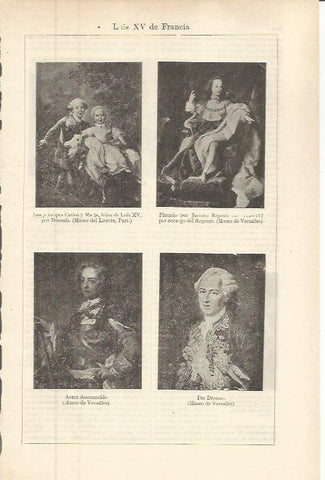 LAMINA ESPASA 36279: Retratos de Luis XV de Francia y familia 