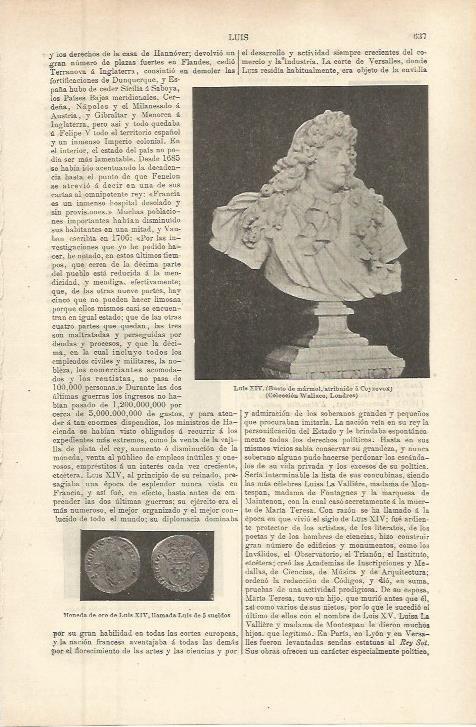 LAMINA ESPASA 36276: Busto de marmol de Luis XIV de Francia