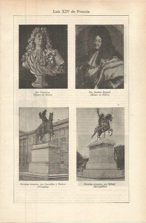 LAMINA ESPASA 36275: Bustos y estatuas de Luis XIV de Francia