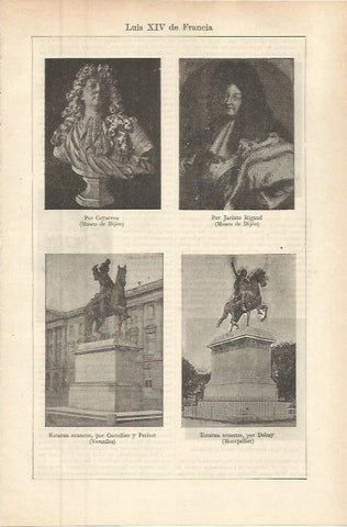 LAMINA ESPASA 36275: Bustos y estatuas de Luis XIV de Francia