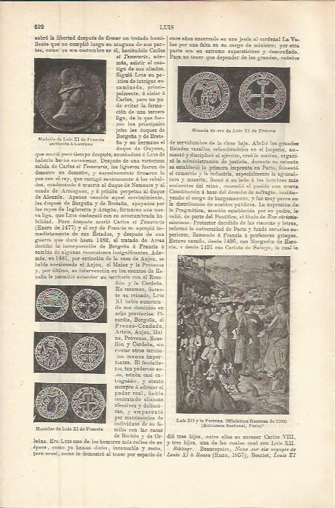 LAMINA ESPASA 36268: Medalla y moneda de Luis XI de Francia