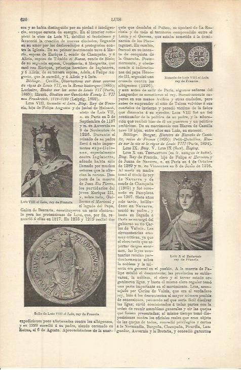 LAMINA ESPASA 36267: Luis VIII el Leon y Luis X el Testarado