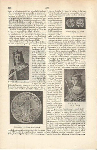 LAMINA ESPASA 36267: Luis VIII el Leon y Luis X el Testarado