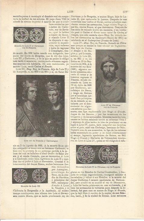 LAMINA ESPASA 36266: Luis III de Francia y Luis IV de Ultramar