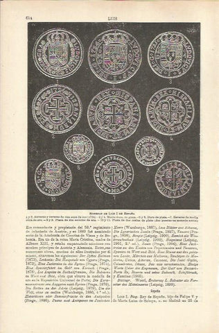 LAMINA ESPASA 36264: Monedas de Luis I de España