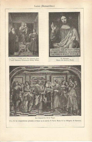 LAMINA ESPASA 36254: Frescos de Luini en la iglesia de Santa Maria de los Milagros de Sanonno