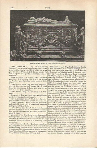 LAMINA ESPASA 36312: Sepulcro de Alvaro de Luna en Toledo